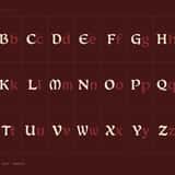 Cairnhold Celtic uncial font, uppercase and lowercase letter pairs