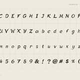Inkreaver brush font full glyph set in a grid