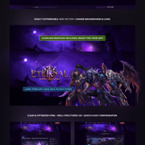 Full 9-page presentation of Eternal MMORPG template including item shop, dashboard and mobile RWD