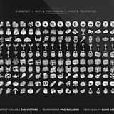 Vector game icons for RPG Currency (Coins, Gold), Keys, Chests, and Food Provisions.