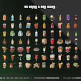 Modern RP Icons Vol.5 Survival & Food: 96 drink and bar icons for FiveM inventory, transparent PNG