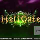Metin2 Logo Template - Hellgate Green Edition. Toxic green text effect (PSD) in Fel Magic style for MMORPG servers.