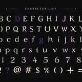 Duskvein elvish-inspired dark fantasy font, character list