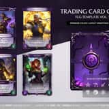 Close-up of a silver arcane game card border design highlighting magic runes, violet gems, and high-magic layouts.