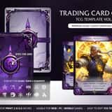 Custom trading card back design variations featuring a glowing spectral dragon crest and a mystic void compass.