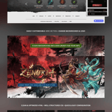Full vertical layout of Zenoria MMORPG website showing homepage, rankings and sub-page modules