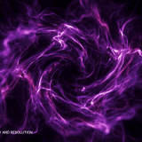 Magical energy overlay — swirling purple vortex with glowing tendrils and light trails on black background
