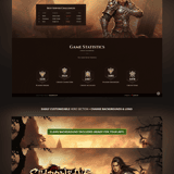 Full presentation of Shadowbane website modules including homepage sections, server rankings, user dashboard, news layouts, and client download pages.