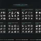 Icon categories in RPG Class Skills & Abilities Icons Vol.15: Warrior, Paladin & Barbarian, Rogue, Ranger & Monk, Mage, Warlock & Summoner, Druid, Cleric & Shaman, Fire, Frost & Lightning, Shadow, Blo