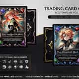 Close-up of geometric star card border design with clean lines, specifically tailored for Anime and JRPG interfaces.