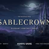 Sablecrown elegant medieval serif font, cover with the font name