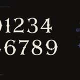 Sablecrown elegant medieval serif font, numerals and punctuation