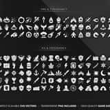 Vector game icons for Fire spells (Pyromancy) and Ice attacks (Cryomancy) for RPG skill trees.