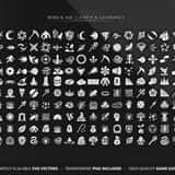 Flat vector game icons for Wind magic (Aerotheurge) and Earth spells (Geomancy).