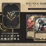 Custom CCG card back design featuring a sharp royal golden crest and dark elegant textures for tactical board games.