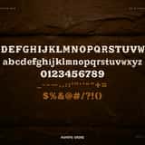Dustspur western saloon font, character map on stone
