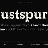 Dustspur western saloon font, type specimen with sample sentence