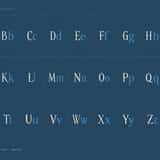 Spirelune art nouveau fantasy font, uppercase and lowercase letter pairs