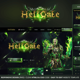 HellGate MMORPG private server game website template – dark fantasy animated video header design