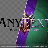 Detailed preview of the Eternal MMORPG logo style with editable text and slogan layers