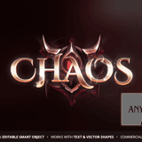 Chaos Dark Fantasy & Demonic Game Logo Template PSD