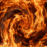 Intense orange fire vortex swirling with glowing ember core – dramatic 5K flame overlay