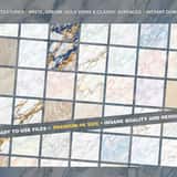 A grid preview showcasing over 50 high-resolution light marble textures, featuring white, cream, beige, and light blue stone surfaces with various luxurious veining patterns.