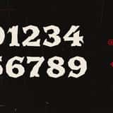 Gravebrand font numerals and punctuation
