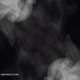 Dense swirling volumetric fog clouds billowing against a dark background