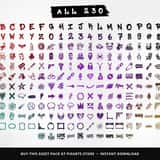 All 230 graffiti elements overview