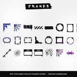 Graffiti frames: barbed wire, tape, hazard stripes