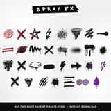 Spray paint splatters, drips and scribbles