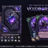 Heavy stone card back design featuring a massive glowing violet obsidian gem for digital CCGs and board games.