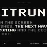 Bitrune pixel arcade font, type specimen with sample sentence