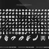 Crafting Resources game icons including Wood, Stone, Ores, and Leather for gathering systems.