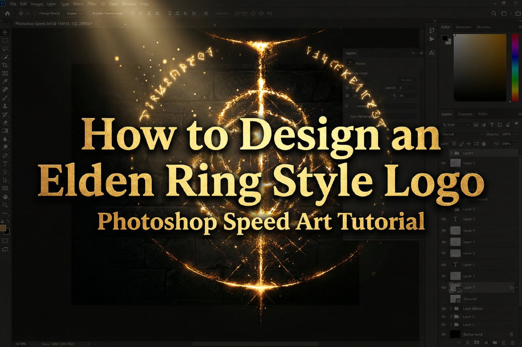 Elden Ring Style Game Logo Tutorial and PSD Template