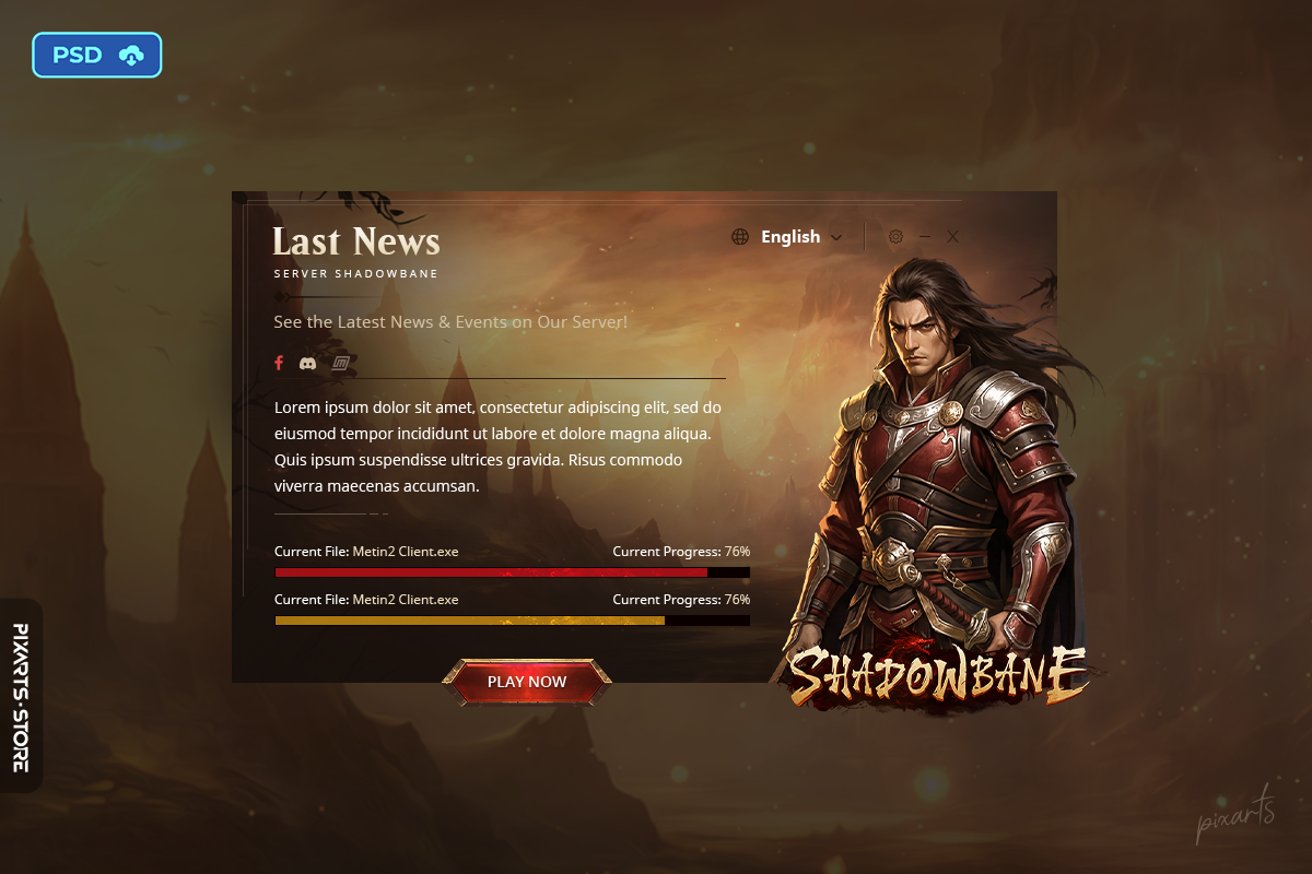 Shadowbane MMORPG Game Auto-Patcher UI Template