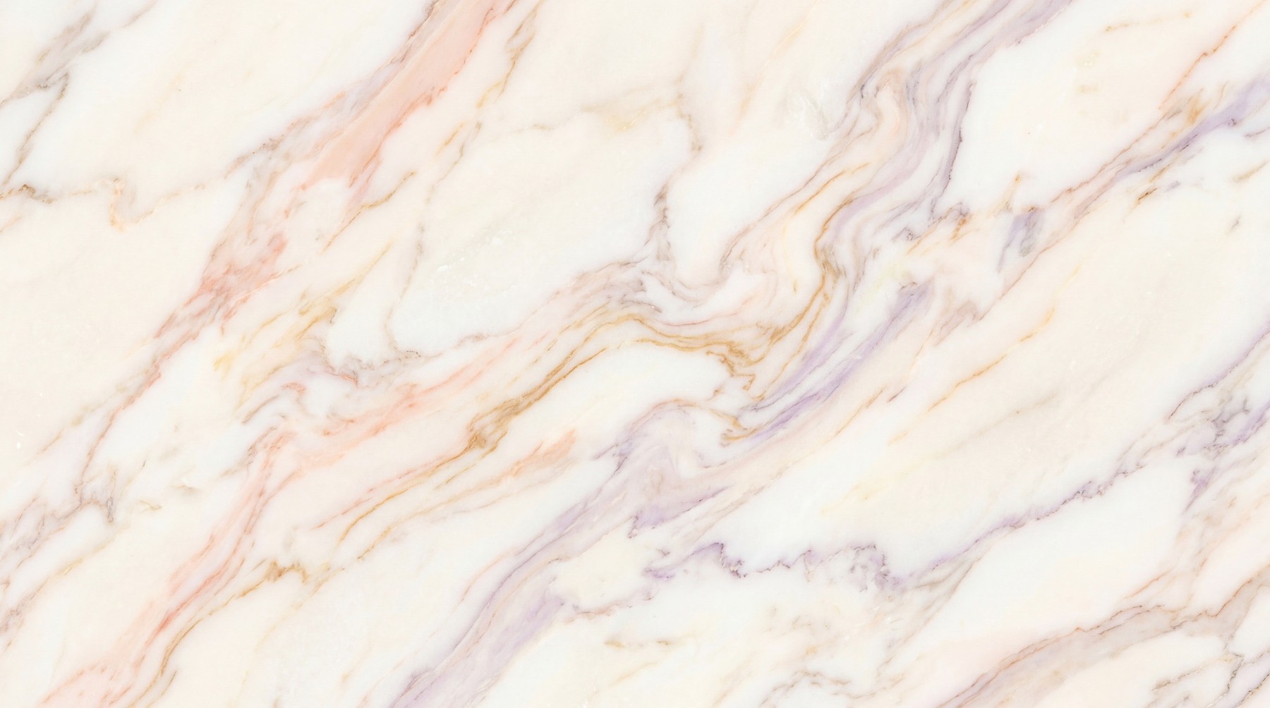 A seamless 4K texture of cream-colored marble with flowing veins of soft pink, pale gold, and muted purple.