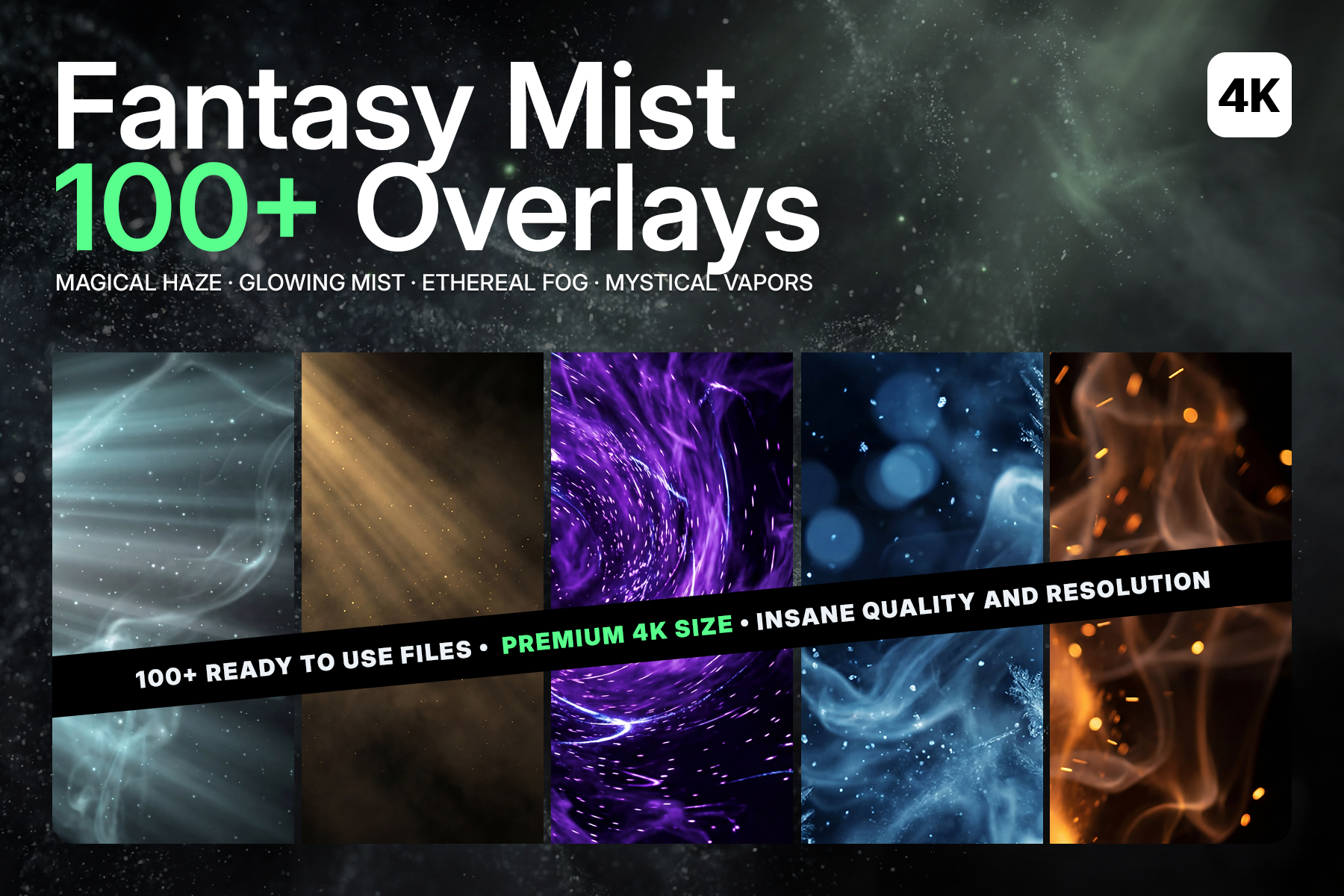Fantasy Mist & Haze Overlays – 100+ Premium 5K Files for Video Editing, VFX and Motion Graphics