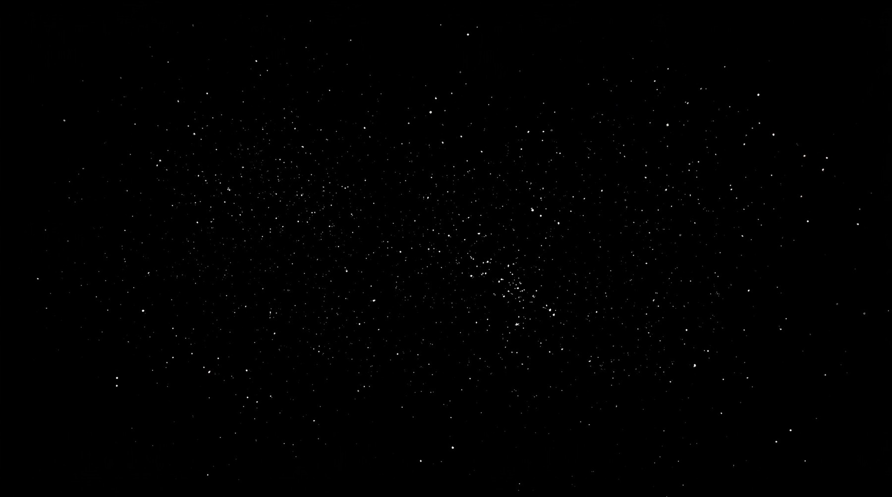 A black background covered in a dense, monochromatic scattering of fine, white dust-like particles resembling subtle film grain.