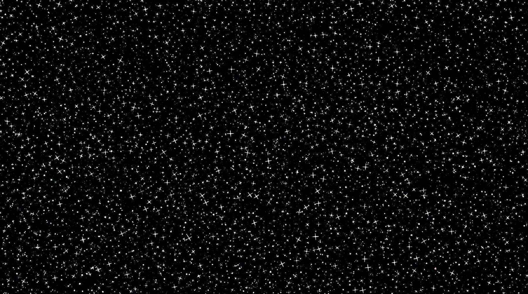 A high-resolution overlay of countless tiny, sparkling white stars scattered across a pure black background, evoking a sense of deep space.