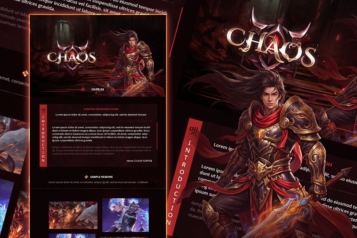 Chaos MMORPG Server Presentation PSD Template