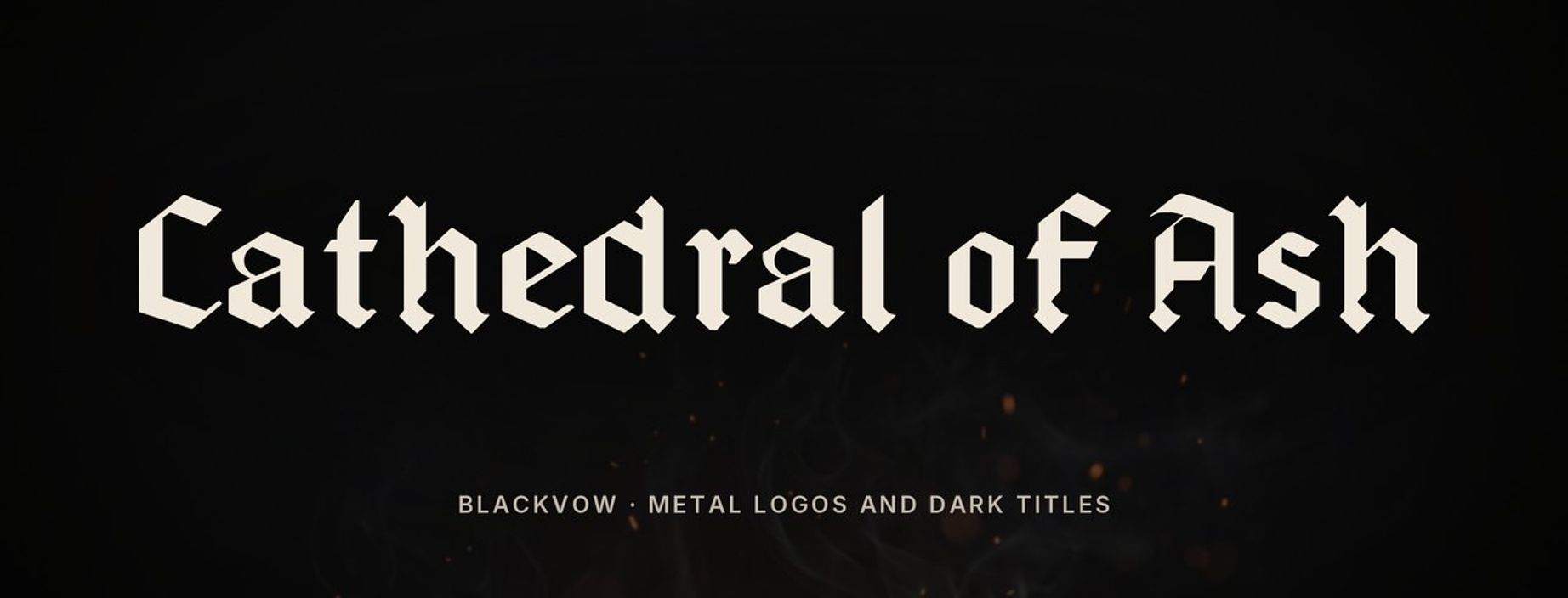 Blackvow blackletter font in a title: Cathedral of Ash