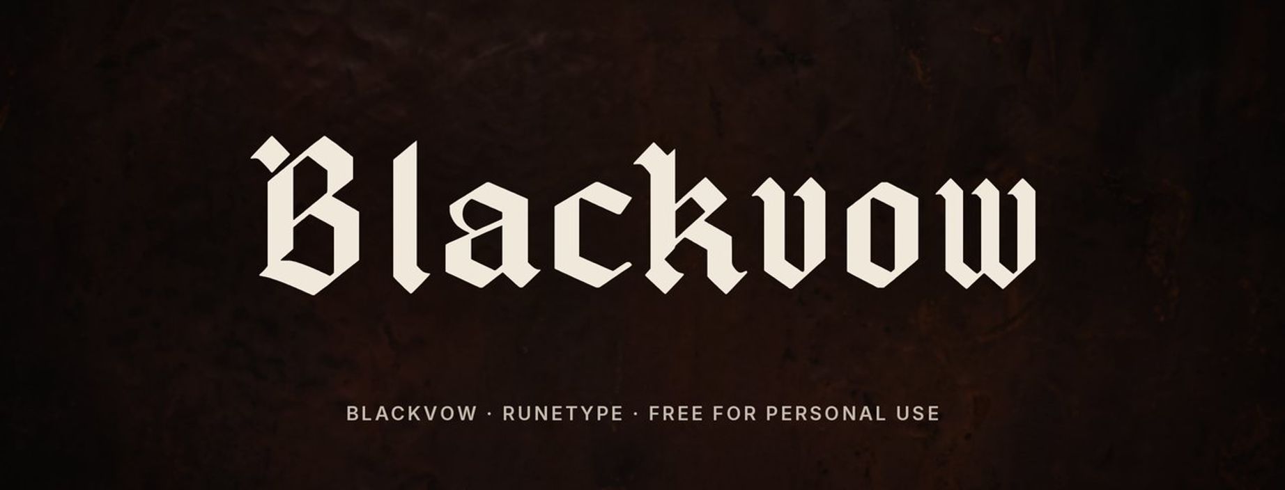 Blackvow gothic blackletter font sample: Blackvow in broken textura letters