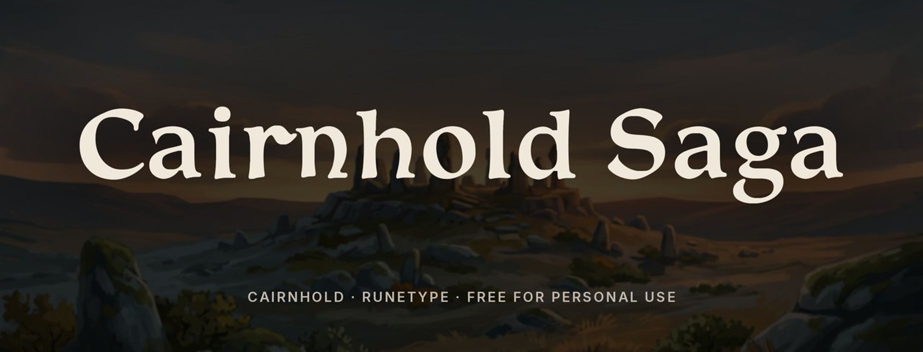 Cairnhold celtic uncial font sample: Cairnhold Saga in sturdy celtic letters