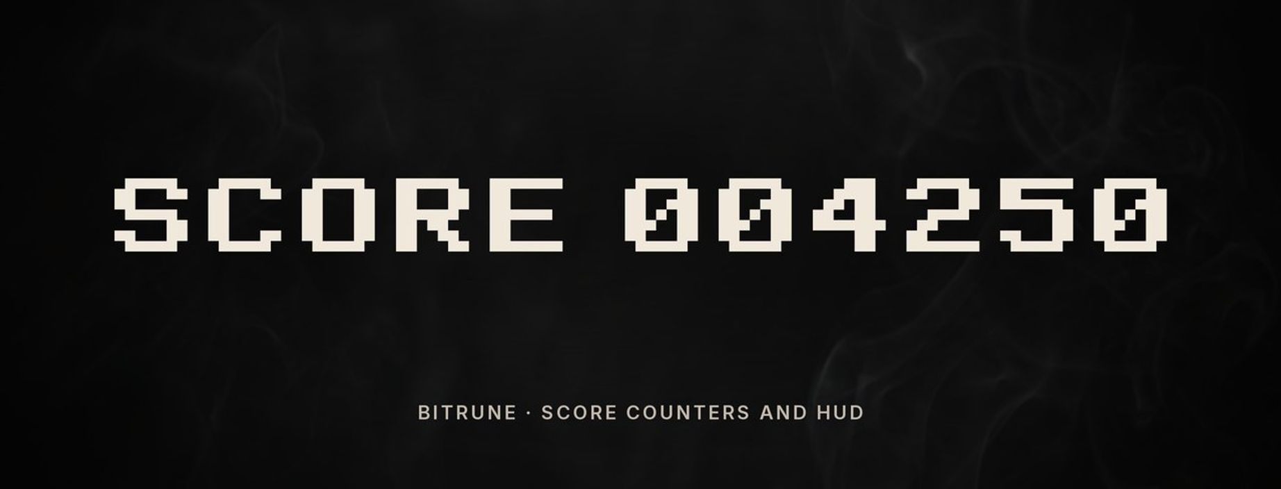 Bitrune pixel font used for a score counter: SCORE 004250