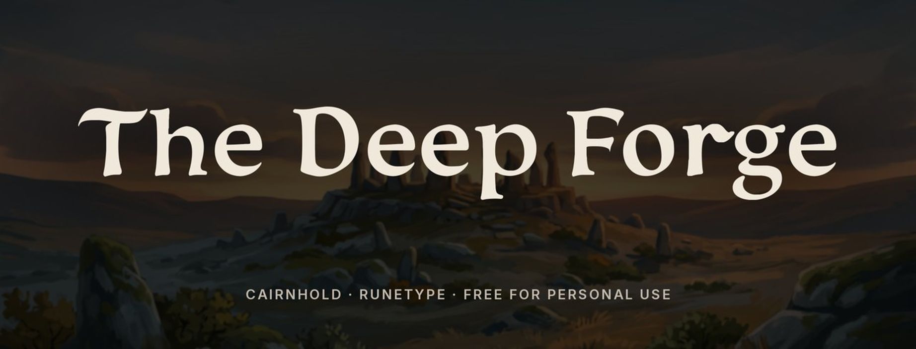 Cairnhold celtic uncial font sample: The Deep Forge